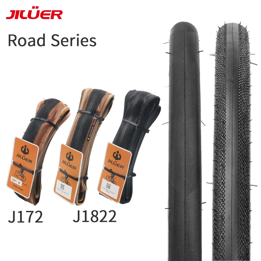 JILUER Road Bike Tire 700X28C/700X25C 60TPI Black and Skin Color Bicycle Tire for Gravel Bike/Folding Bike Tire