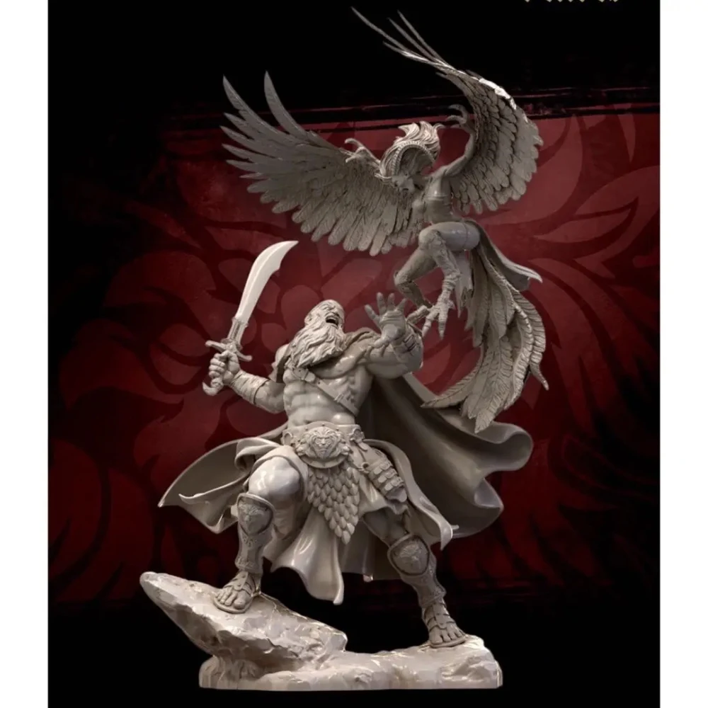 

1/24 resin soldier model GK male warrior and eagle demon - fantasy theme - unassembled and unpainted DIY kit 817
