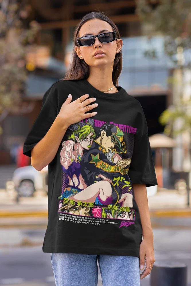 ジョリンジョジョの奇妙な冒険のアニメTシャツ,jjbaギフトシャツ,jotaro cujoh kujo