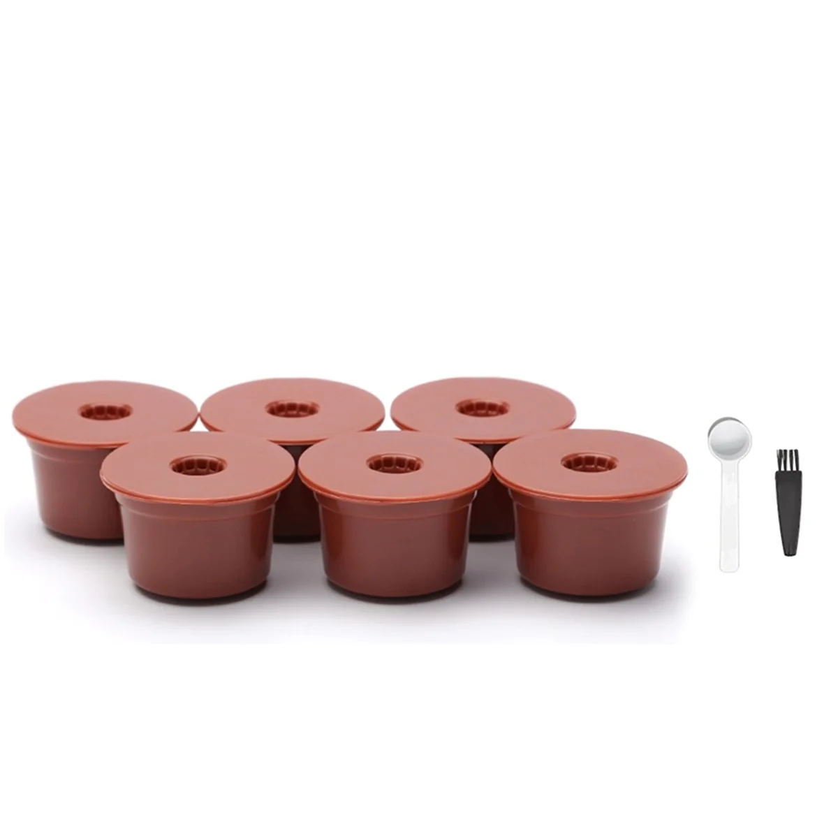 

6PCS Reusable Coffee Filter Capsules for Caffitaly S21 S22 Refillable Food Grade Plastic Coffee Pods Refill Capsule