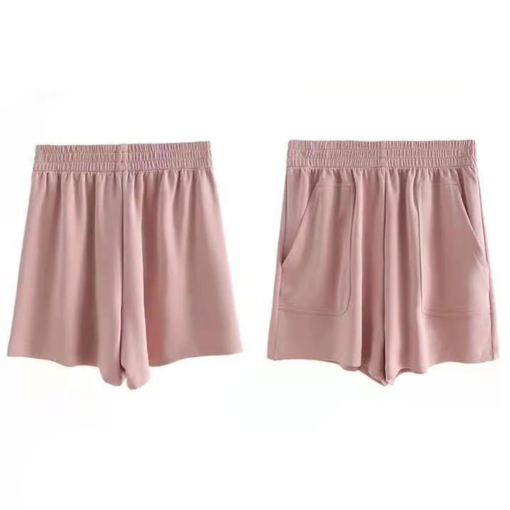 Casual Outdoor Black High Waist Pants Casual Shorts All Seasons Wear Microelasticity Fabric For Daily Activities