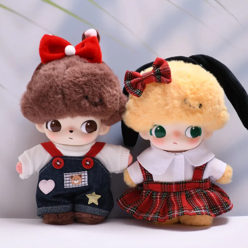 

Clothes For DIMOO WORLD 15/17Cm Labubu Gen 1-3 Overalls Red Plaid Pinafore Set Apparel Hanging Accessories