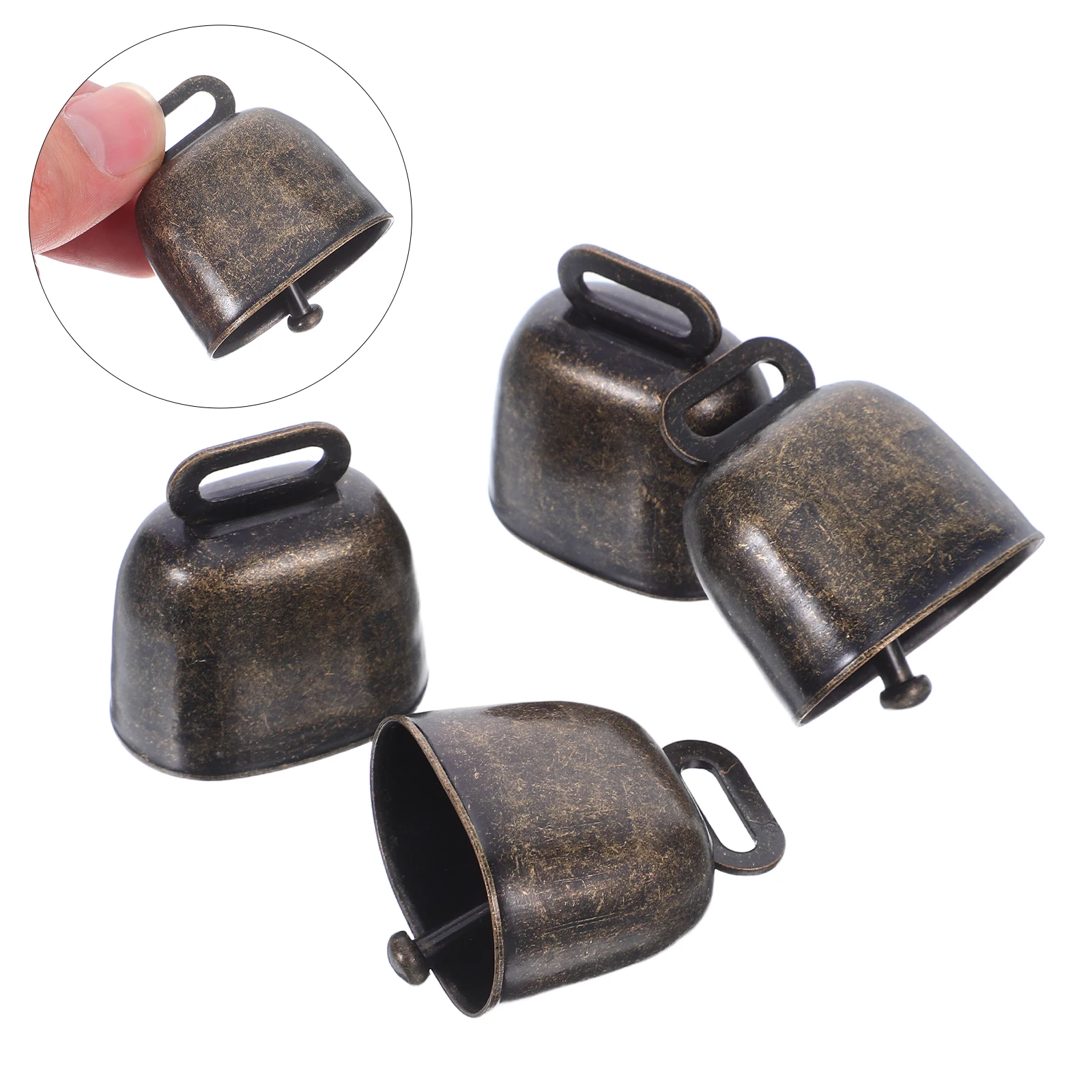 

4Pcs Metal Cattle Bells Sheep Bell Ornament Farming Accessories Iron Anti-Lost Alarm Tinkle Bell Farming Accessories