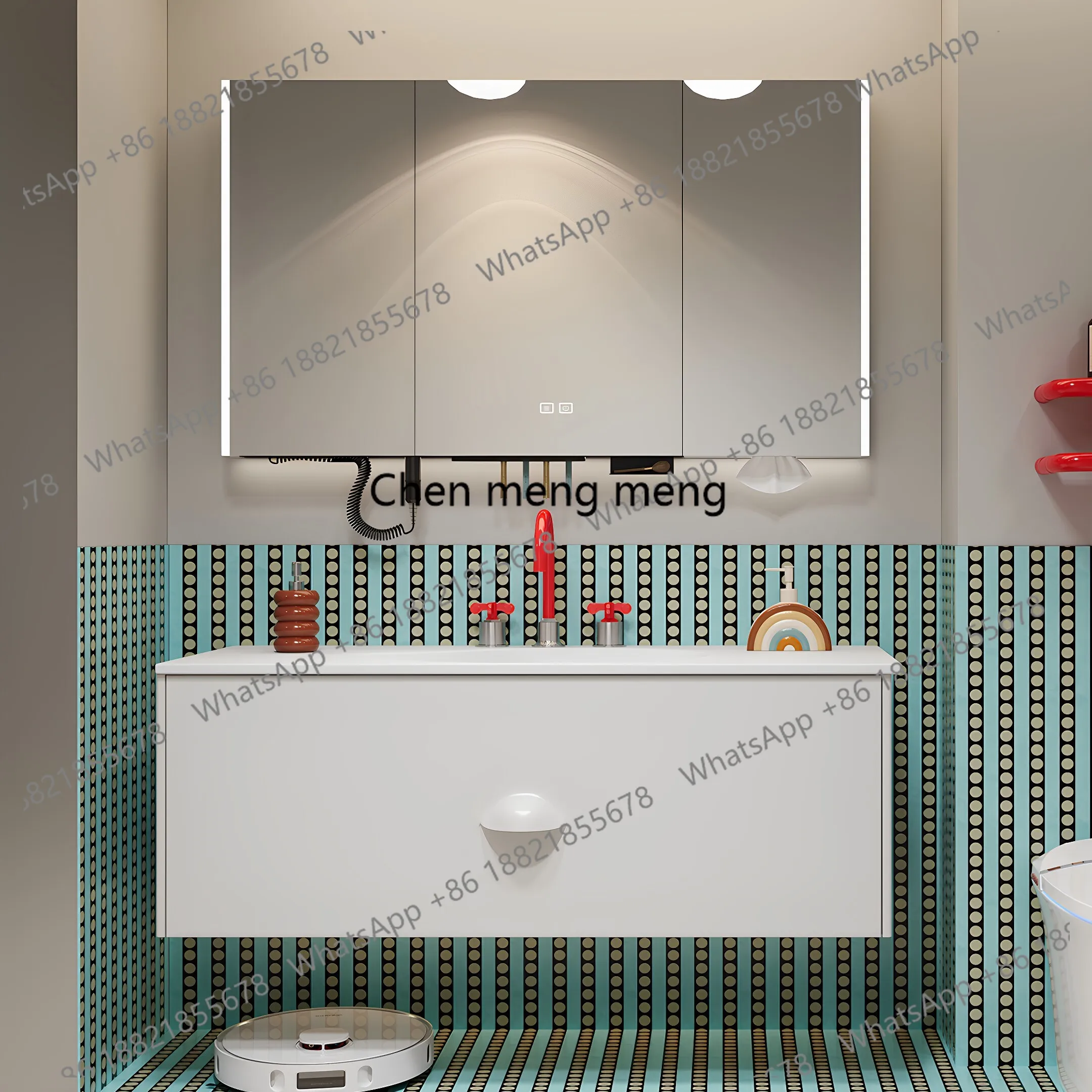 2026 new model, Du Li's integrated mango basin, dopamine cream style, beauty rack, bathroom cabinet.