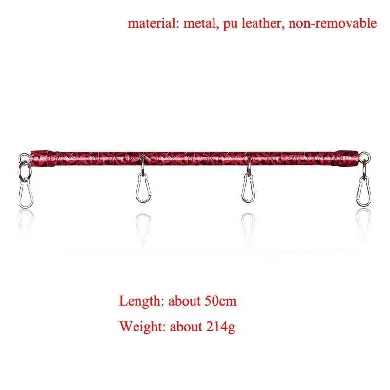 PU Leather Metal Steel Open Leg Bar BDSM Bondage Handcuffs Wrist Ankle Accessory Restraint Slave Cosplay Set Sex Toys for Couple