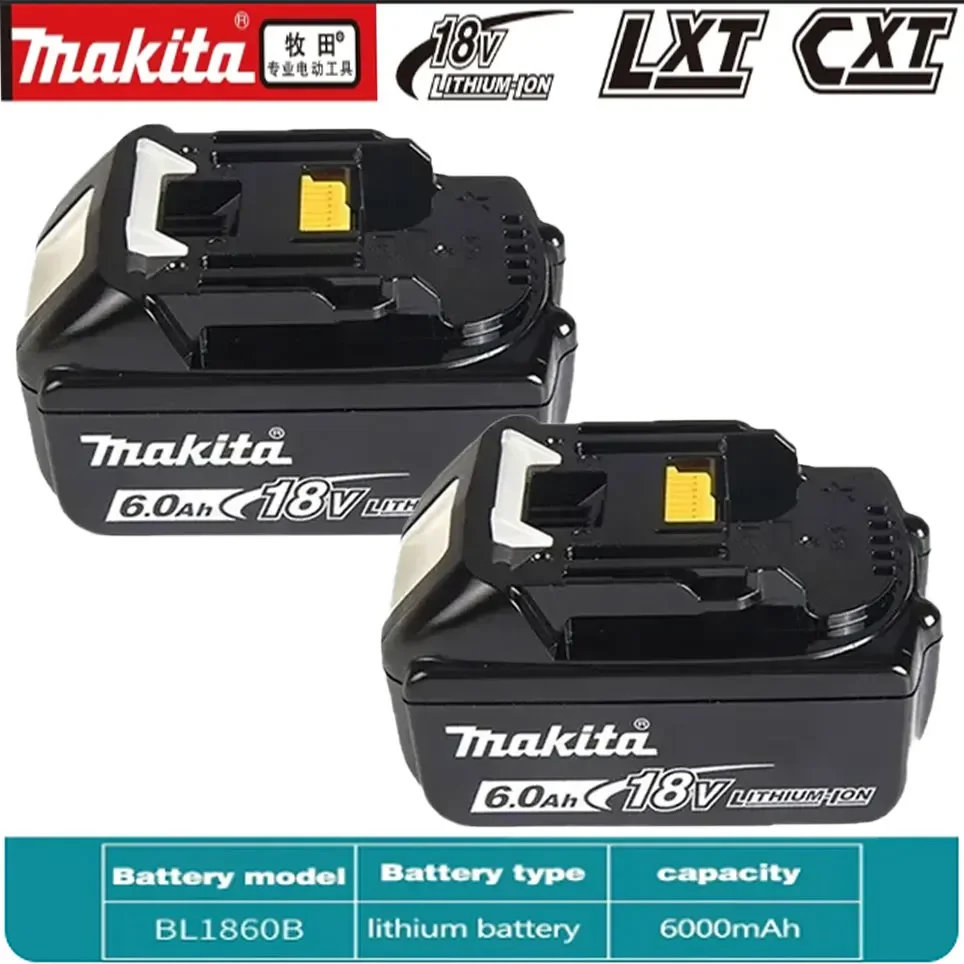 100% Original Makita 6Ah/5Ah/3Ah for Makita 18V Battery BL1830B BL1850B BL1850 BL1840 BL1860 BL1815 Replacement Lithium Battery