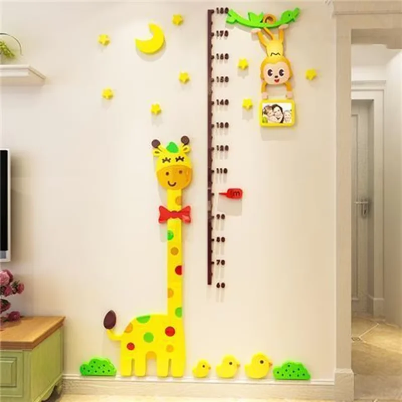 Kindergarten Children's Height Measurement Stickers Cartoon Animal Decoration Wall Stickers For Children's Rooms Height Measurin