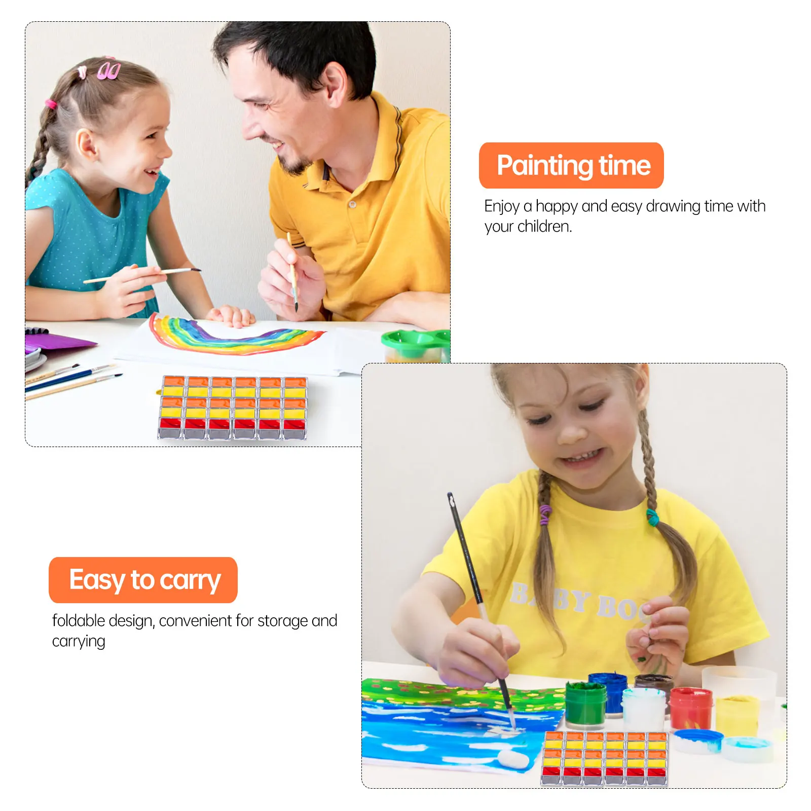 

Transparent Plastic Watercolor Paint Box Palette Case Tray Pigment Travel Container White Holder