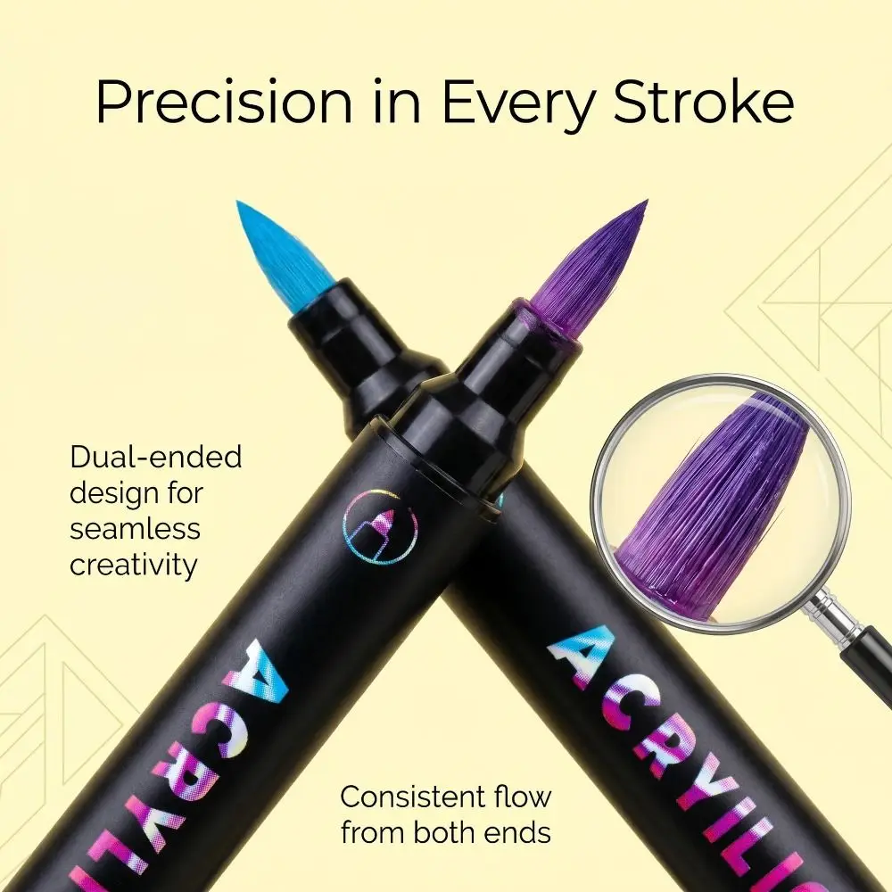 

24/48 Colors Dual-ended Markers Quick Dry Temporary Dual Tip Markers Dual Color Waterproof Nail Art Pens Rock Painting
