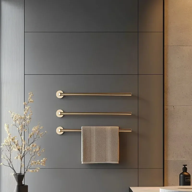 Round Tube Heated Towel Rack Salon Towel Warmer Hotel Electric Element Towel Rails for Bathroom