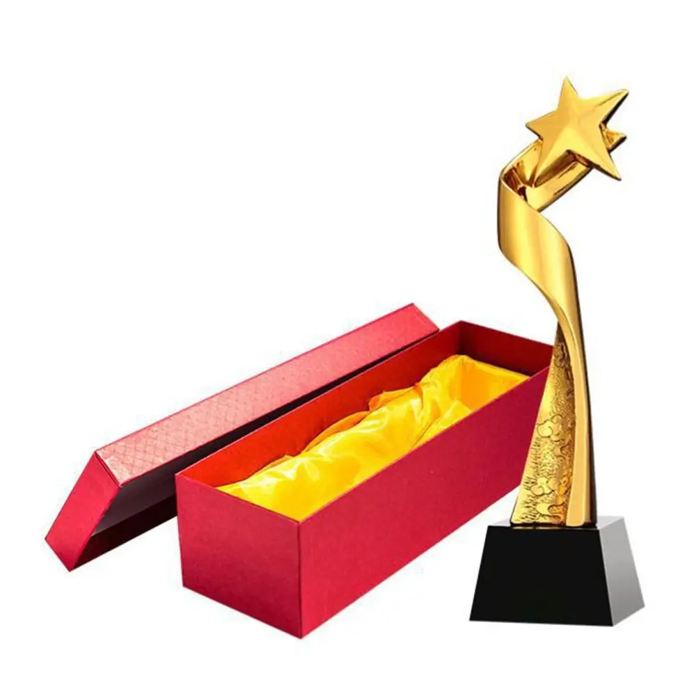 Crown Pentagram Competition Trophy Medal Universal Multi Size Pentagram Trophy Gold Color Golden Color Competition Award