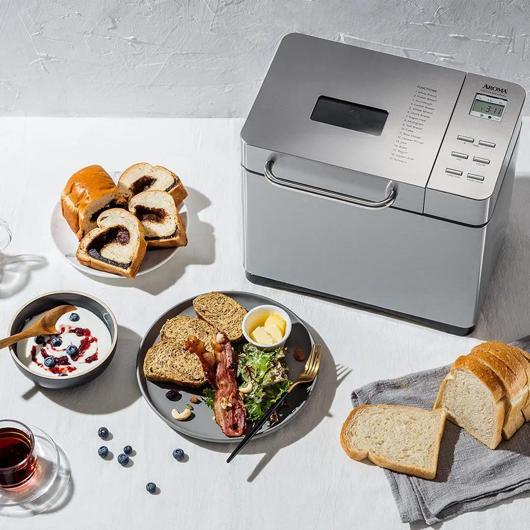 

Electric Automatic Bread with Stainless Steel Housing Portable for Home Use 2LB Capacity Timer Function