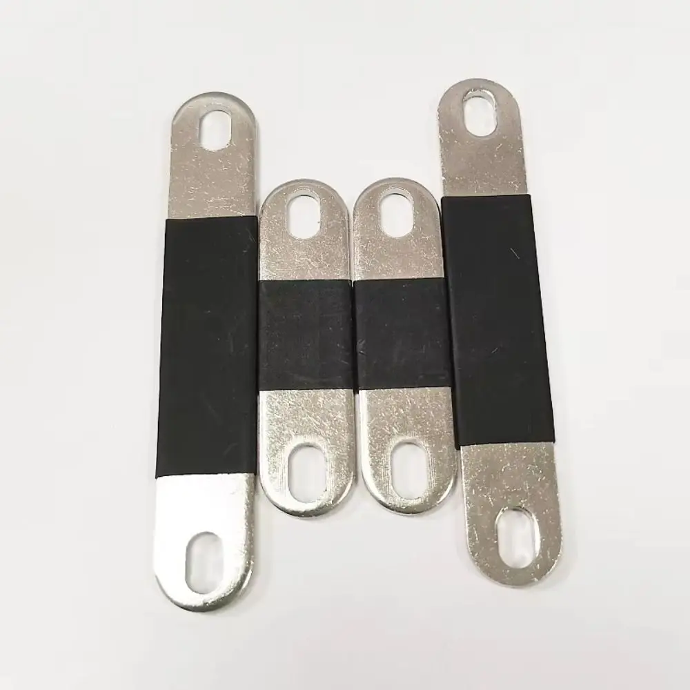 Nickel Plated Copper LiFePO4 Battery Busbar 38mm 64mm Spacing 2mm Thickness Copper Busbar Connector M4 Screw Hole
