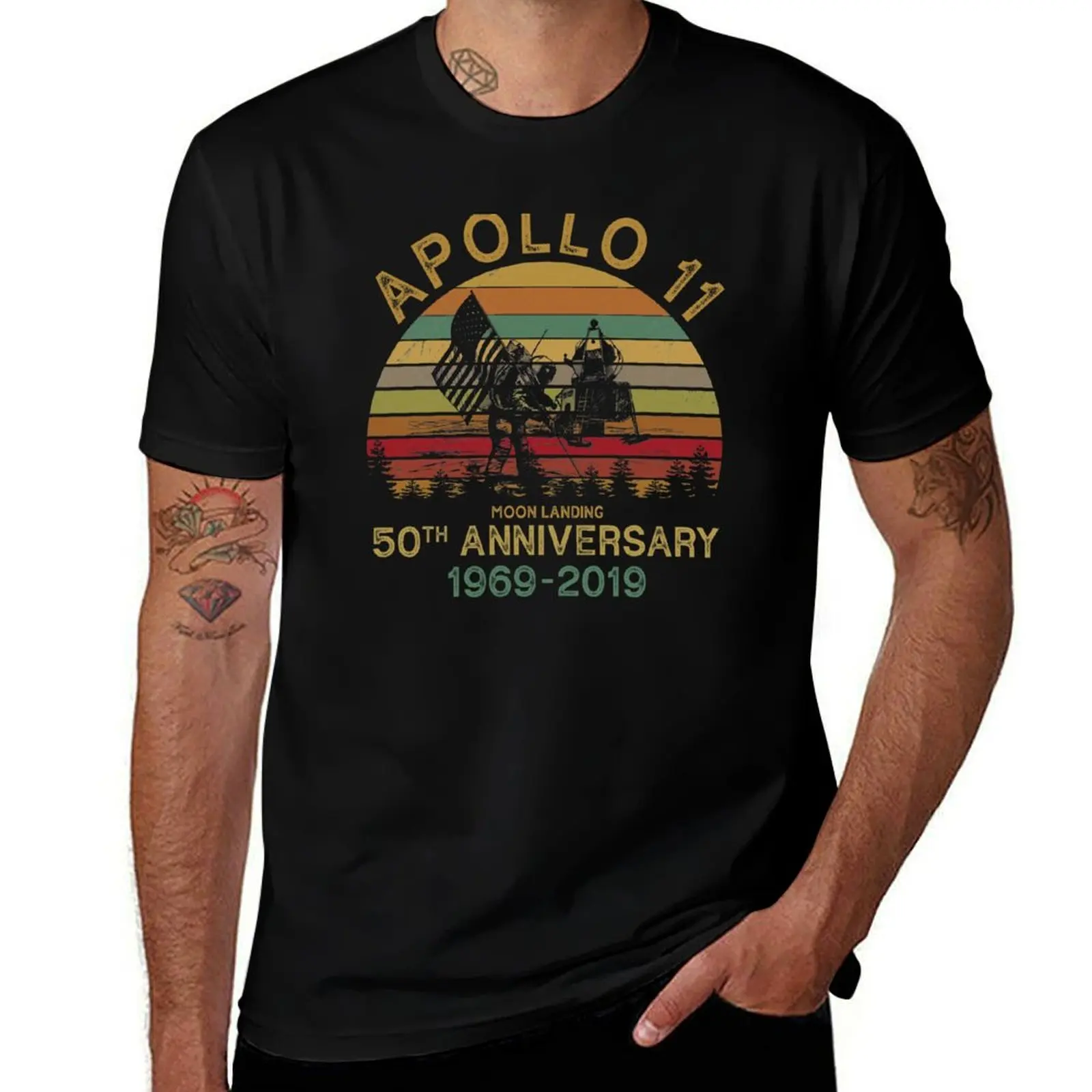 

Apollo 11 50th Anniversary Moon Landing 1969 - 2019 Vintage T-Shirt t shirts cotton 100% man tshirt T-shirt