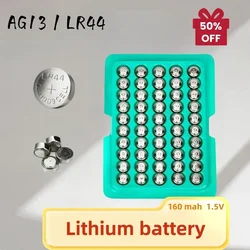 50-100PCS 1.55V LR44 AG13 LR1154 357 SR44 RW82 SR1154 SP76 A76 Battery Zinc Manganese Button Battery For Watch Toys