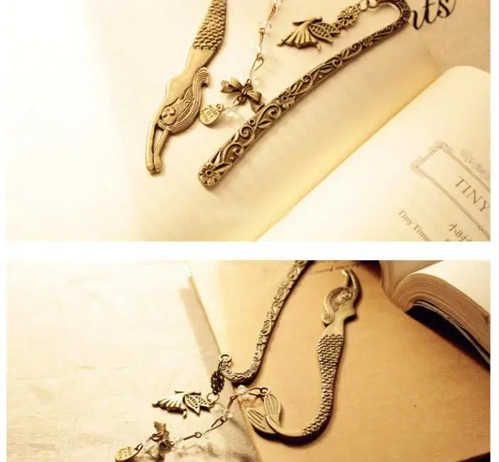 Retro Alloy Metal Bookmark Mermaid Beaded Or Angels Butterfly Fashion Vintage Bookmark Party Favor Gifts  ni597