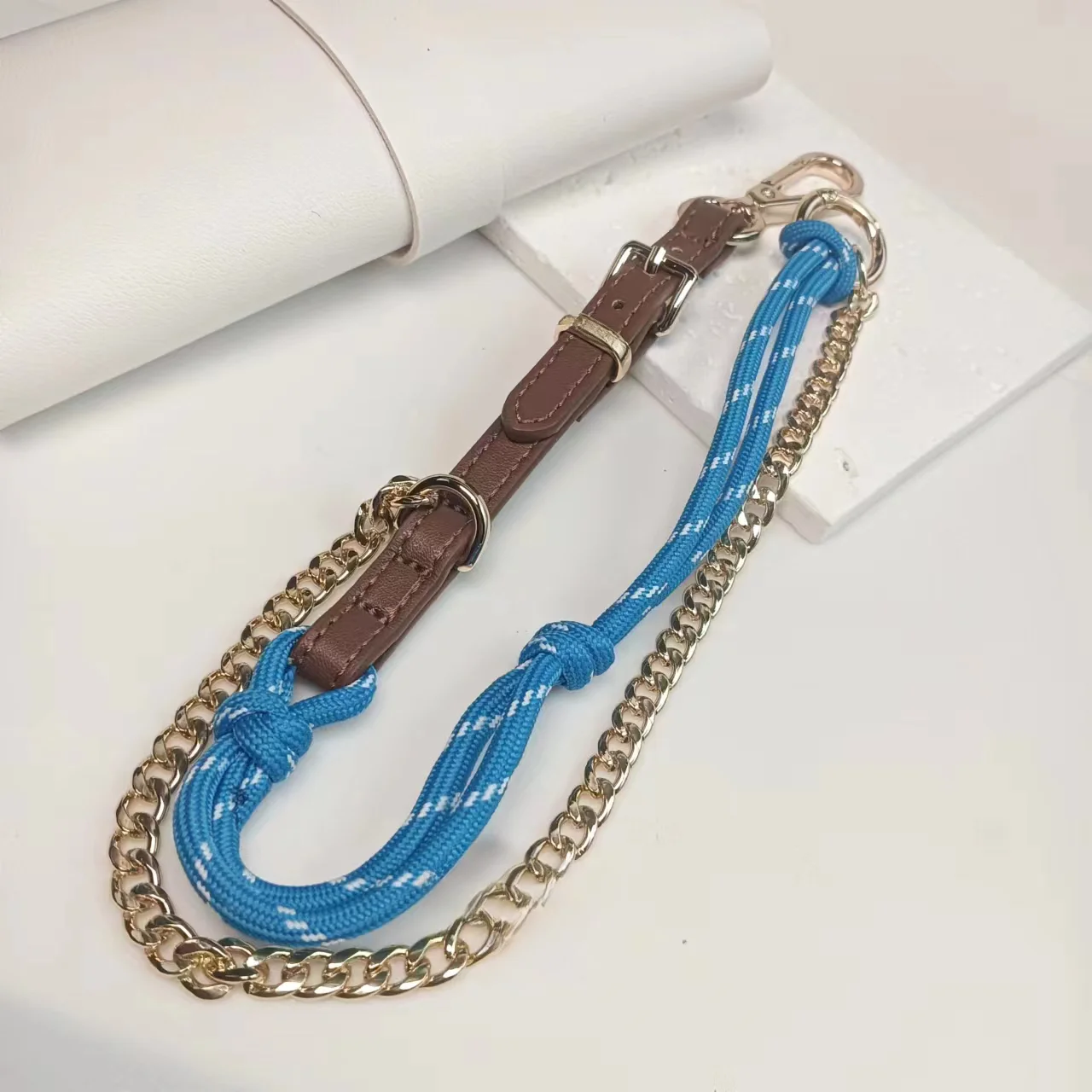 Colorful Woven Rope Keychain Light Luxury Brand Women\'s Bag Pendant DIY Fashion Phone Chain Car Key Accessories Decorative Rope