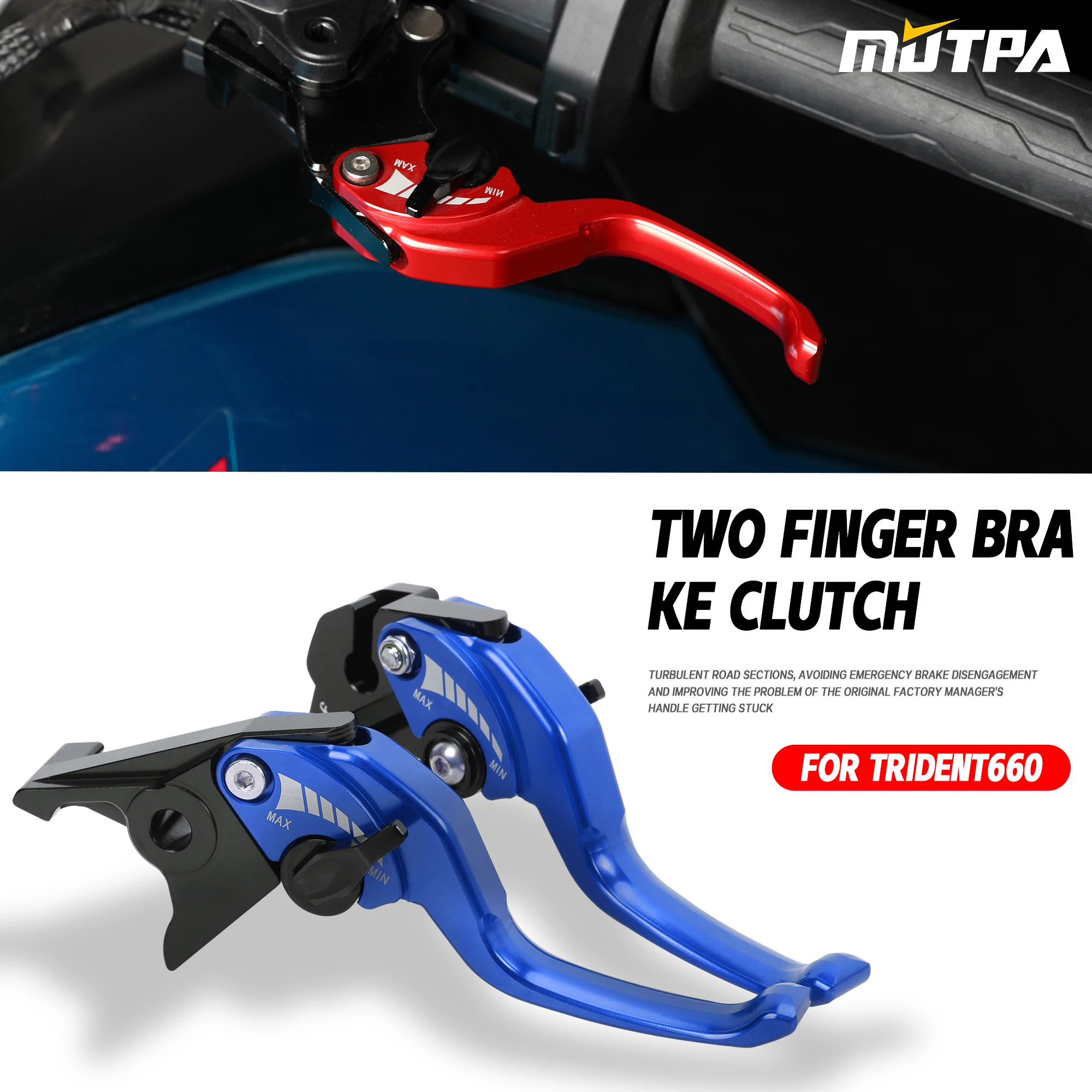 For Triumph Trident 660 2021-2026 Short Brake Lever Motorcycle Trident660 CNC Adjustable 2Finger Short Brake Clutch Lever Set