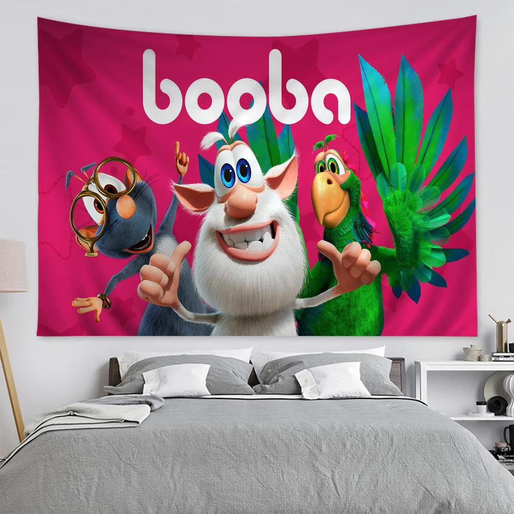 Cartoon B-Booba Funny Tapestry Anime Tapestry Hanging Tarot Hippie Wall Rugs Dorm Wall Hanging Sheets