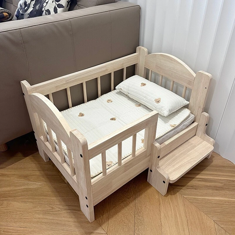 

Pet moisture-proof solid wood staircase wooden bed scratch-resistant four-season dog bed