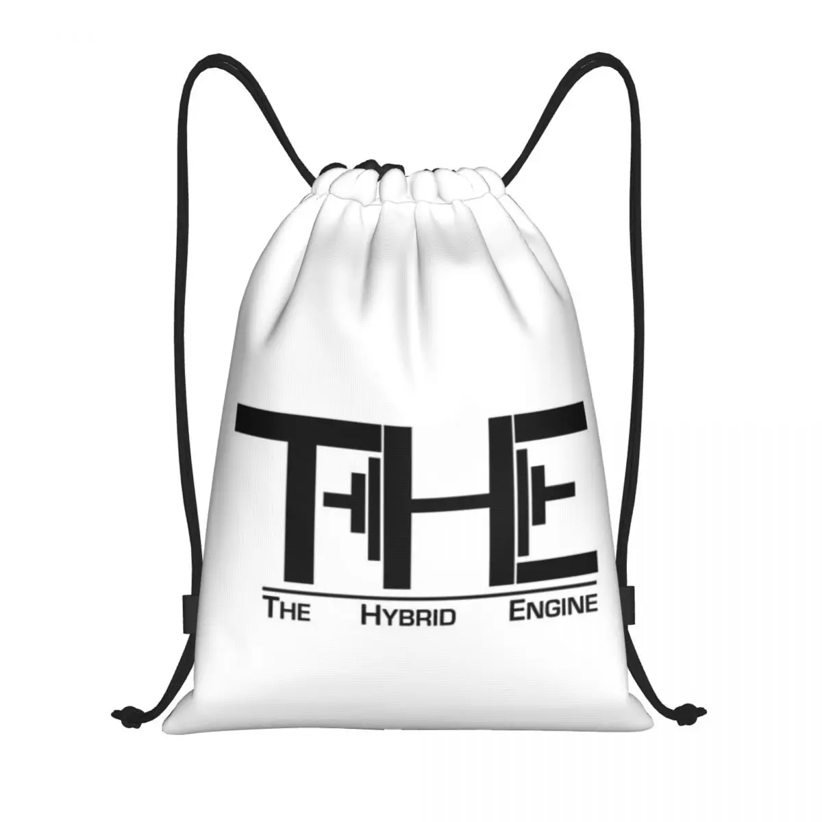 

Drawstring bag Storage Portable Handbags The Hybrid Engine Black Lettering Grocery Shopping Shoulder bags foldable Travel Bag