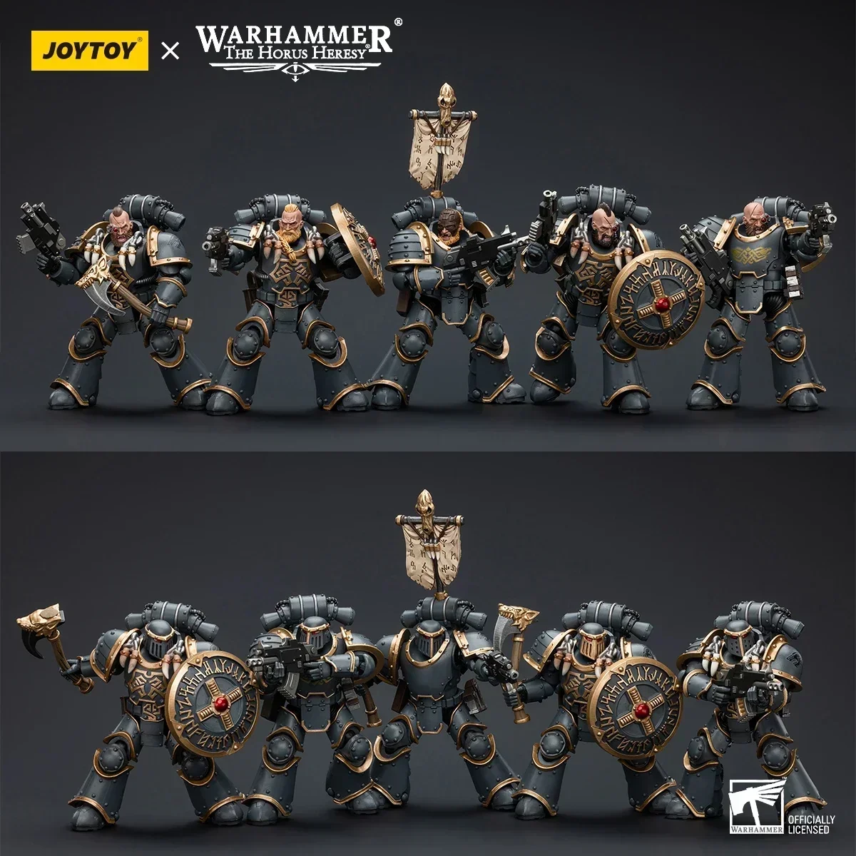 [EM ESTOQUE] JOYTOY Warhammer 30k 1/18 Figuras de ação Space Wolves Grey Slayer Pack Coleção Modelo Anime Legion Joint Brinquedo móvel