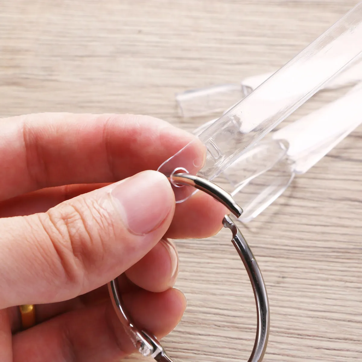 

50Pcs Nail Art Color Stick Fan Display Ring Starter Clear Nail Tips Practice Shelf Polish Gel Acrylic French Design