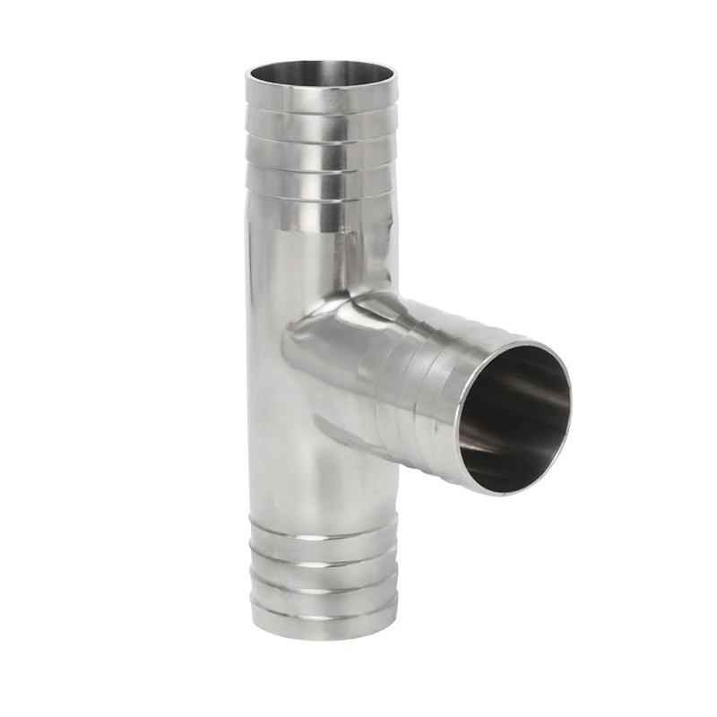 12.7 16 19 25 32 38 45 51mm Hose Barb Tail 304 Stainless Steel Sanitary Pipe Fitting Tee 3 Ways Connector Splitter Homebrew