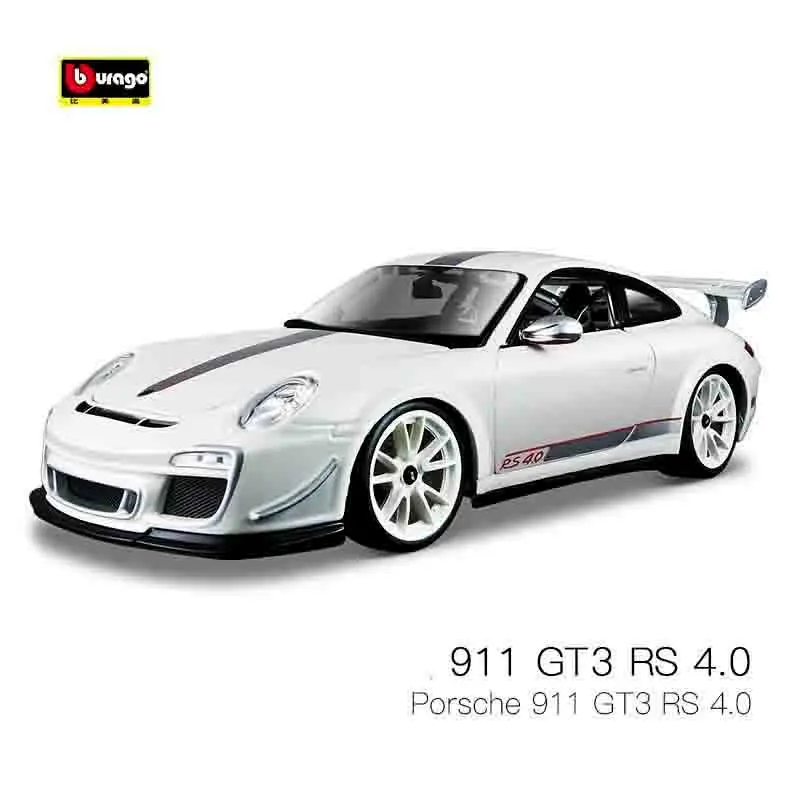 Nowość w magazynie Bburago 1:18 Porsche 911 GT3 RS 4.0 Metalowy Model Porsche 911 Samochód Sportowy Odlewany Model Zabawka Samochód Prezent dla Dzieci