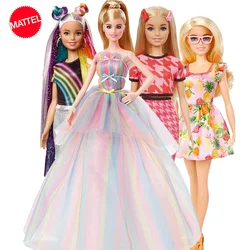 Muñeca Barbie Fashionistas Mattel Original, estrella de música, pelo rubio, Bjd con accesorios, juguetes para niñas, accesorios educativos de colección
