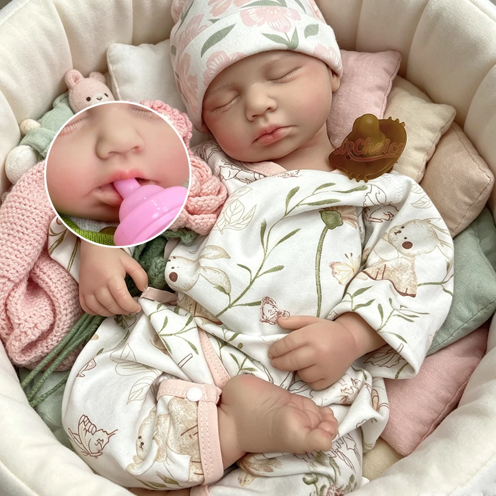 50cm Can Open Mouth Silicone Reborn Doll Loulou Real Touch Feeling Calming Doll Anatomically Correct For Alzheimer's Patients
