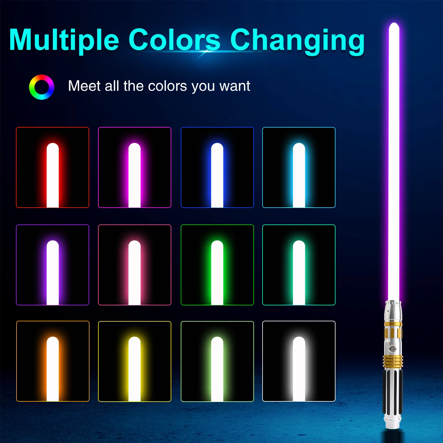 TXQSABER Mace Windu Lightsaber Neo Pixel App Control Smooth Swing Metal Hilt Blaster Premium Cosplay Light Sword Holiday view 5