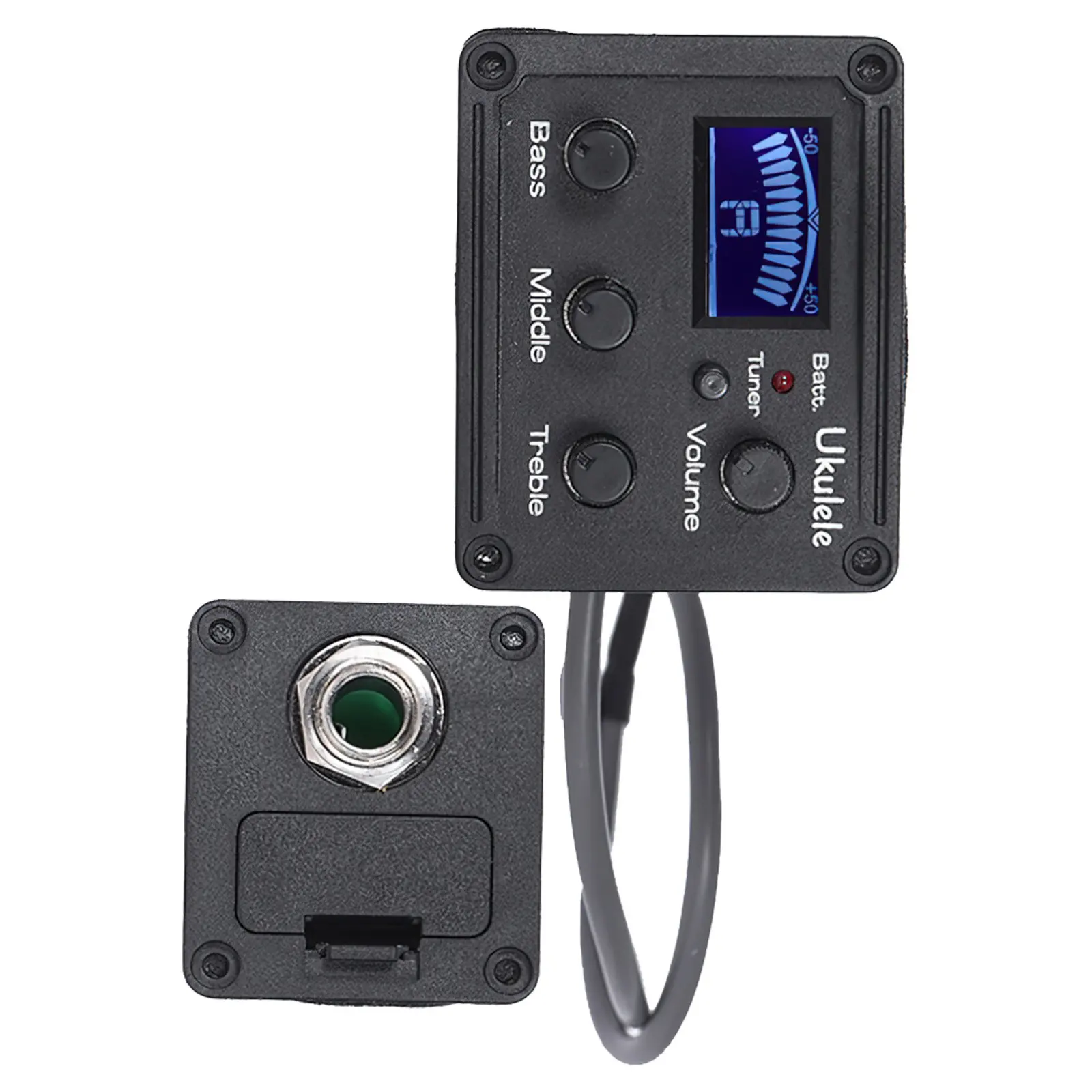 3-Band Piezo Transducer Pickup for Ukulele and Guitar LCD Tuner Metronome Digital Processing Sound Control Noise-Free