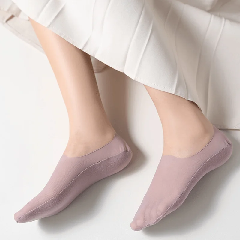 9 pairs of deep mouth invisible boat socks women's summer thin shallow mesh breathable non-slip ice silk mesh short socks