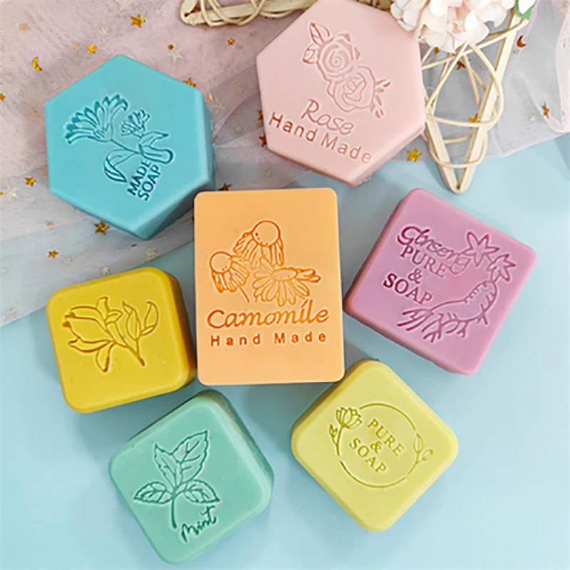 Flowers and plants pattern DIY Acrylic Handmade Soap Stamp