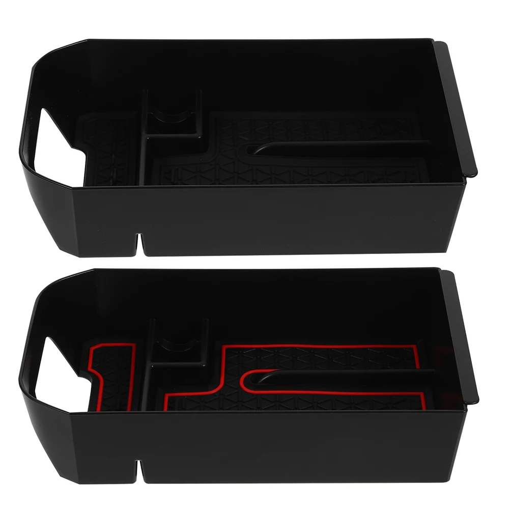 

2pcs Car Organizer Center Multifunctional Storage Box Large Capacity Tray For Phones Wallets Snacks Durable Pp Material Easy