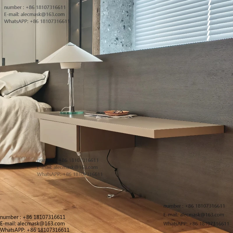 

Modular eco-friendly modern floating bedside table with LED lights for apartment bedrooms