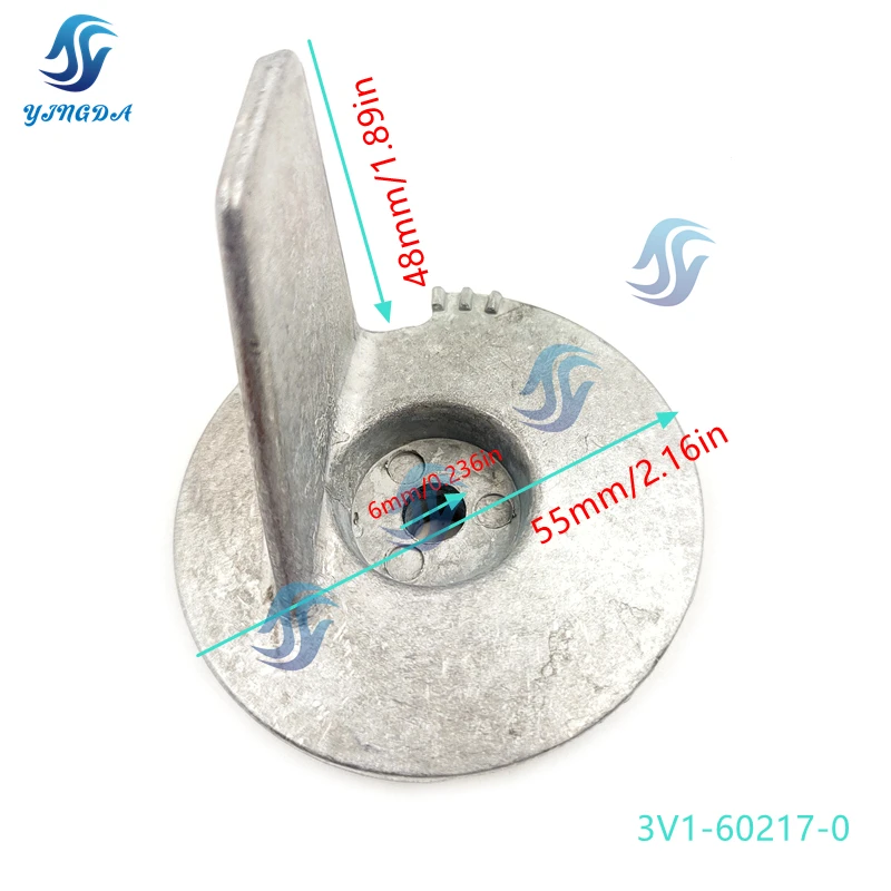 3V1-60217 853762T01 Trim Tab Anode For Tohatsu Outboard 6/8/9.8/9.9/15/18/20hp 3V1-60217-0 853762T