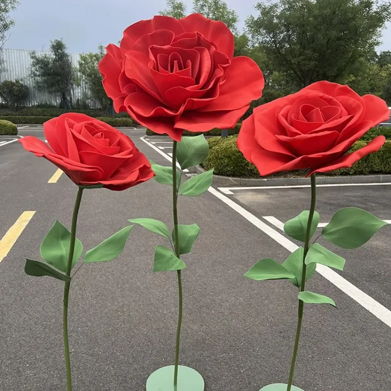 Imagem -05 - Giant Rose Foam Flower Grupo Wedding Road Guide Rose Grande Birthday Party Events Home Window Beautiful Display Mariage Pcs