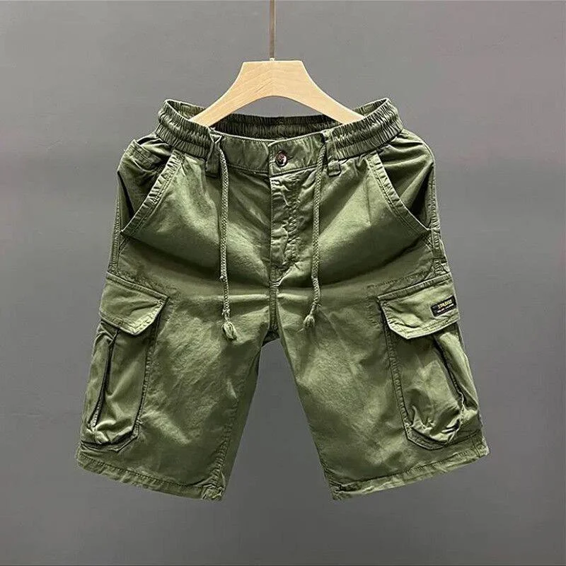 Summer Outdoor Casual Workwear Shorts Men's Multi-Pocket Large Size Loose Retro Dirt-Resistant Versatile Five-Quarter Pants