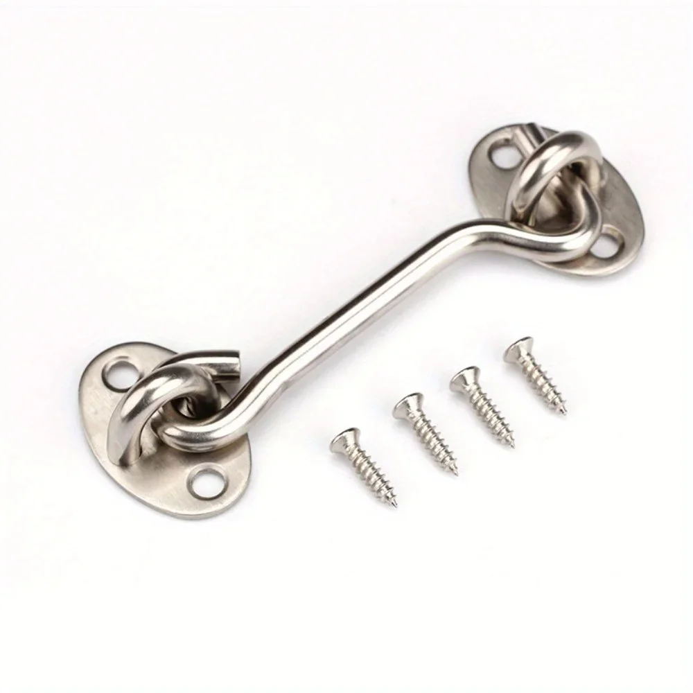 1 Set Thickened 4-inch/6-inch Stainless Steel Door And Window Hooks, Windproof Hooks For Doors And Windows, Furniture Hardware image 5