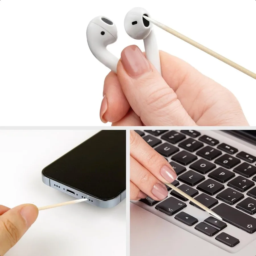 Tamponi di cotone per microblading da 600 pezzi Tamponi di cotone a punta da 4 pollici Punte di precisione Applicatore di bastoncini di legno per la pulizia del trucco delle unghie