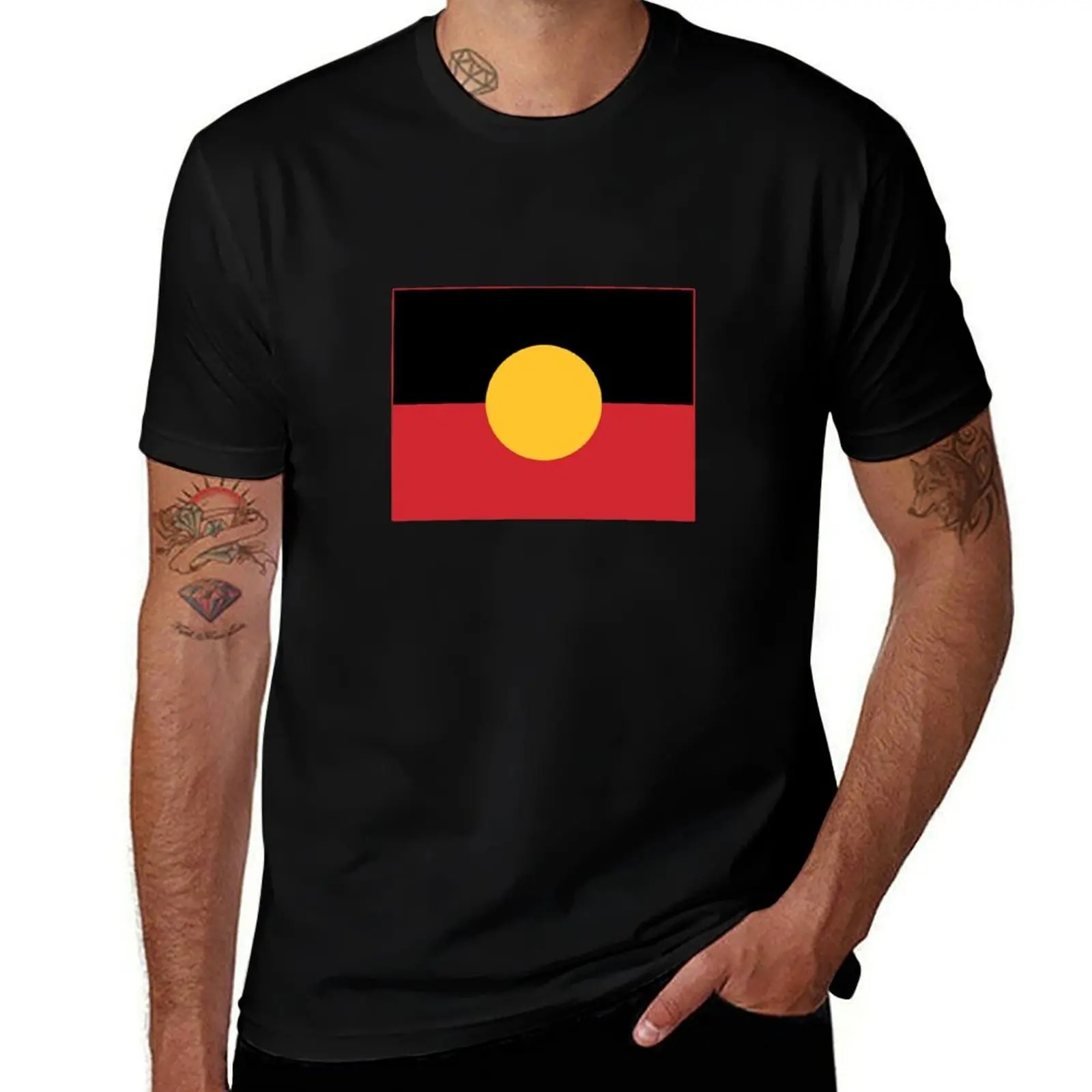 

Australian Aboriginal Flag #9 T-Shirt t shirts for man cotton soft man t shirts for men T-Shirt