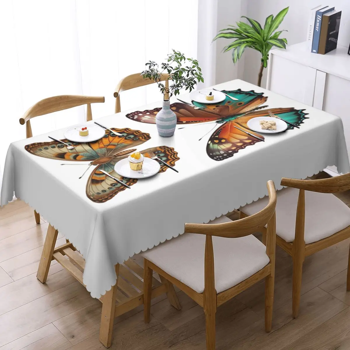 American Traditional Butterfly Tattoo Flash Pattern Custom Rectangular Tablecloth Waterproof Table Cover Table Cloth