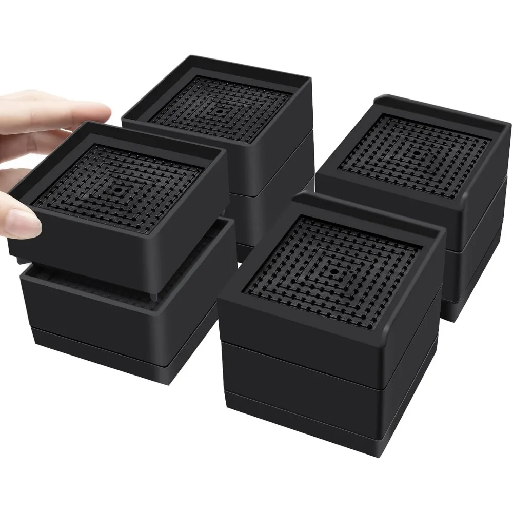 

Pack of 8 Furniture Bed Risers, 2 or 4 Inch Heavy Duty Adjustable Plastic Triangular Furniture Risers with Non-Slip Mat