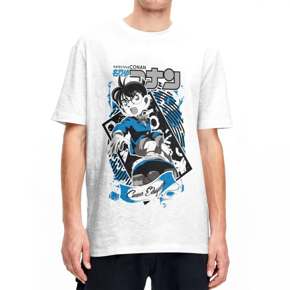 Aesthetic Retro Detective Conan Tshirt For Men Women Round Neck Short Sleeve Tops Shirts Cotton Summer Tops