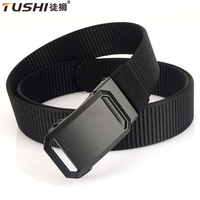 TUSHI New Golf Sports Belt Tactical Belt Metal Automatic Buckle Tough Stretch Nylon Men Military Belt Casual Hunting Accessories