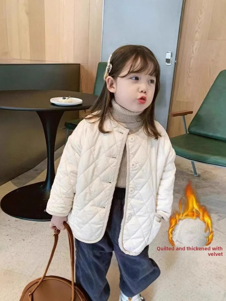 

Зимняя коллекция 2025: Детская хлопковая куртка для мальчиков и девочек, теплая, однотонная, в корейском стиле, модный верхний слой, трендовая хлопковая верхняя одежда