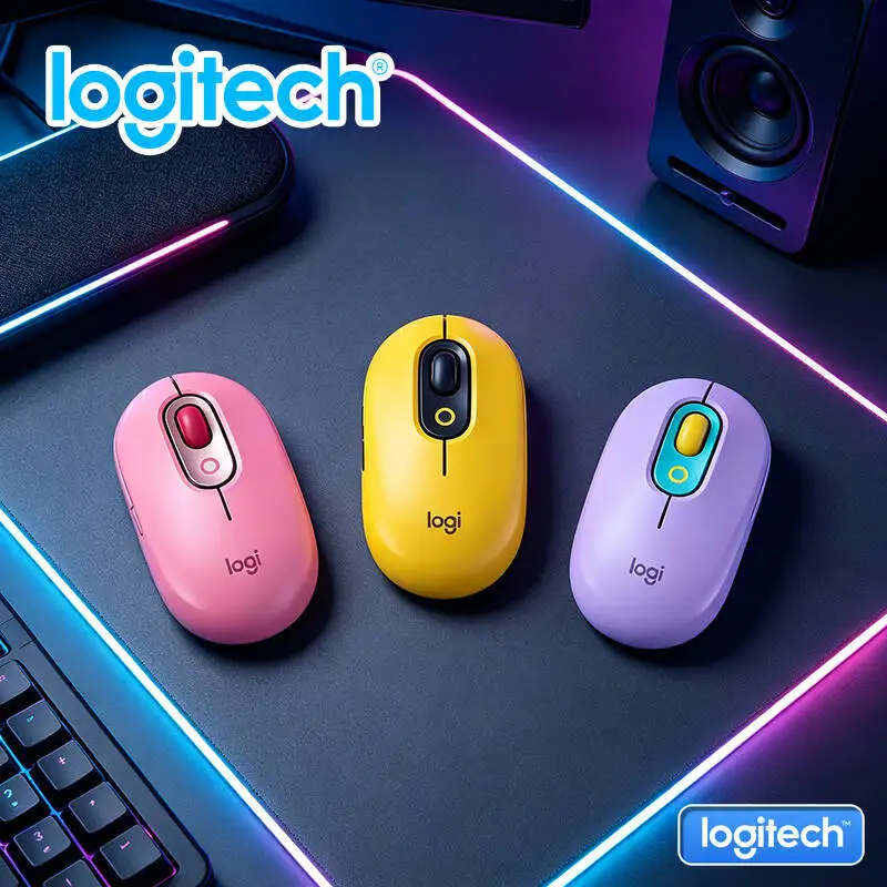 Ratón silencioso de modo dual Logitech M350POP/M350 Logitech M350 POP con batería de larga duración para uso diario de oficinistas.