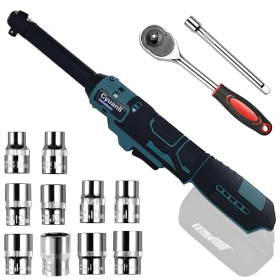 

3/8" Extended Cordless Ratchet Wrench Compatible with Makita 18V Batteries No Battery 60Ft-lbs Torque and 6" Extended Neck for